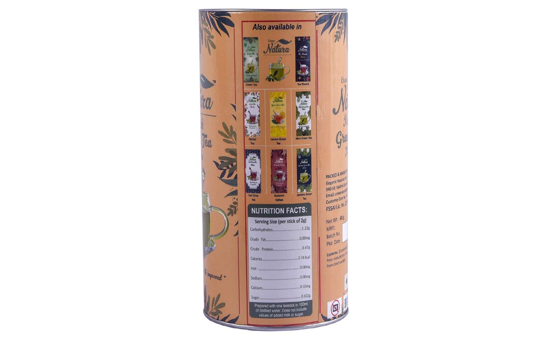 Crave Natura Peach Green Tea Sticks    Container  40 grams